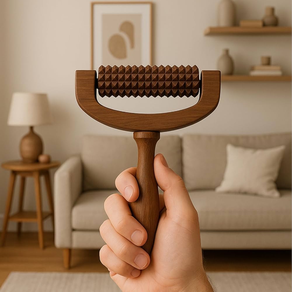 Handcrafted Wooden Scalp, Head, Neck, and Shoulder Massager – Reflexology & Acupressure Roller