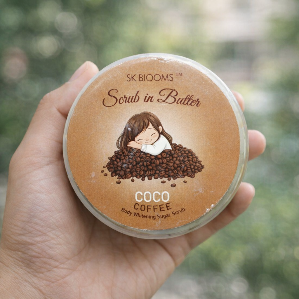 SK Blooms Coco Coffee Scrub in Butter | 2-in-1 Body Whitening Sugar Scrub | Natural Exfoliating & Moisturizing Skin Care