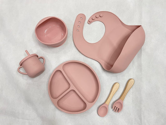 Premium Silicone Baby Feeding Set (6-Piece) – BPA-Free, Suction Base & Ergonomic Design for Self-Feeding
