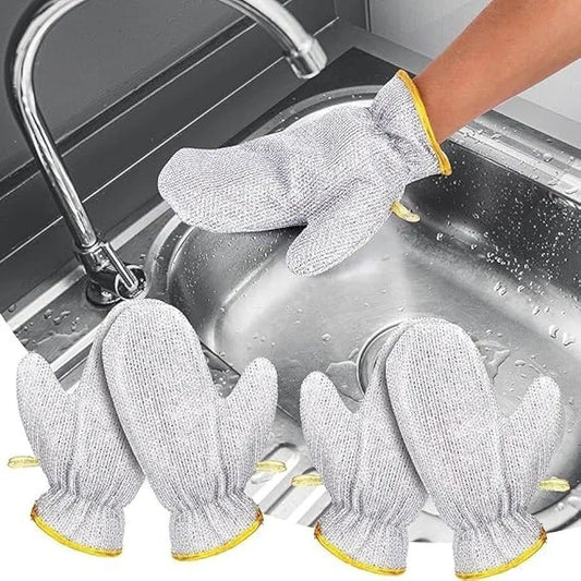 Heavy-Duty Wire Scrubber Dishwashing Mitts – Heat Resistant Steel Wire Cleaning Gloves for Pots, Pans, Grills, and Kitchen Tasks