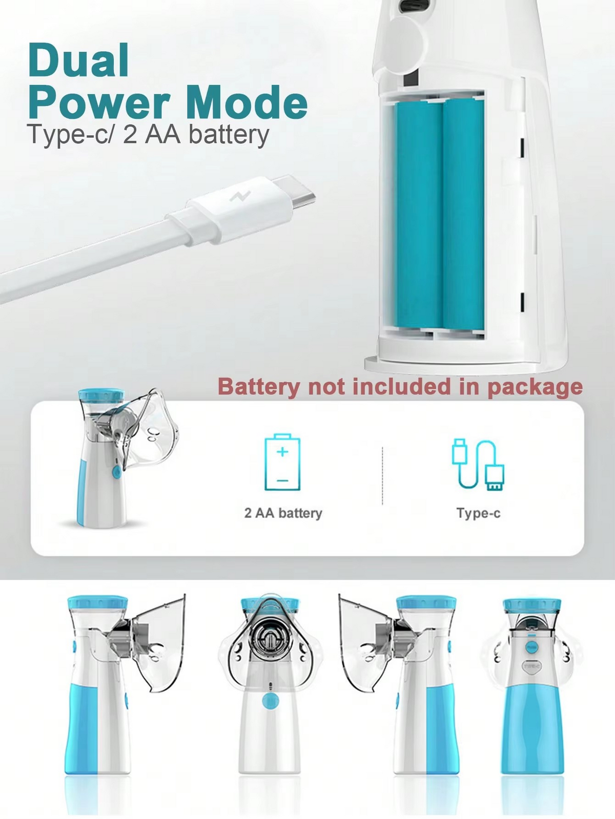 Mini Portable Silent Nebulizer Handheld Inhaler Atomizer: Medical Grade Mesh Technology for Asthma and Respiratory Care