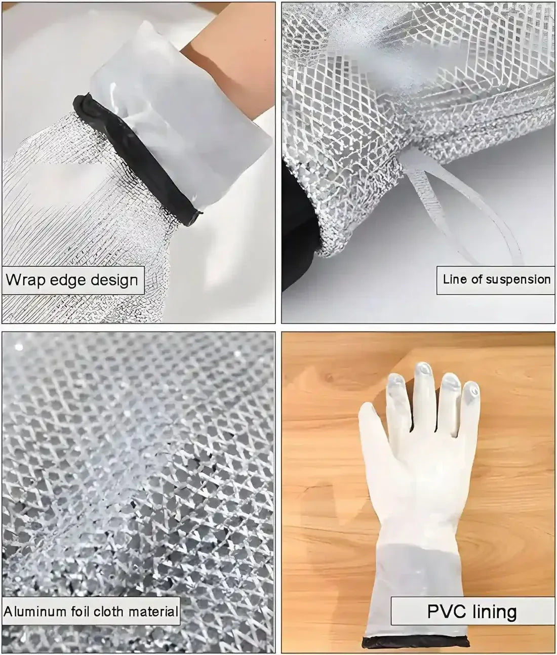 Heavy-Duty Wire Scrubber Dishwashing Mitts – Heat Resistant Steel Wire Cleaning Gloves for Pots, Pans, Grills, and Kitchen Tasks