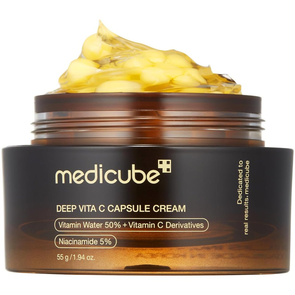 Medicube Deep Vita C Capsule Cream 55g | Brightening & Anti-Aging Vitamin C Moisturizer | Glowing Skin Care