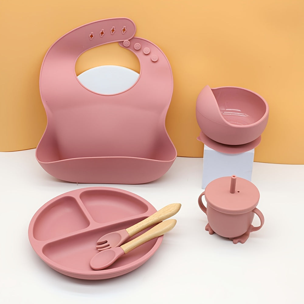 Premium Silicone Baby Feeding Set (6-Piece) – BPA-Free, Suction Base & Ergonomic Design for Self-Feeding