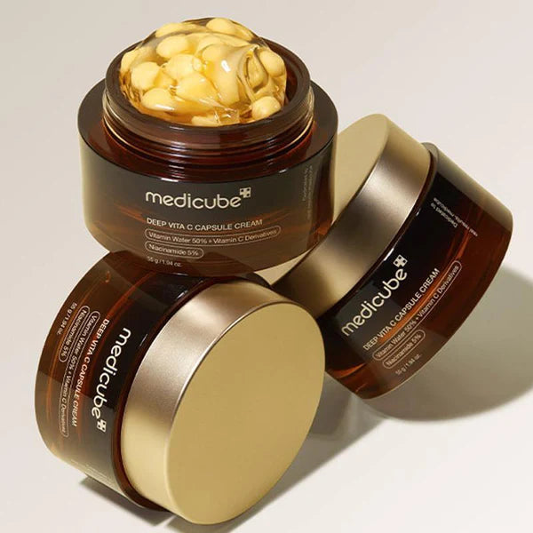 Medicube Deep Vita C Capsule Cream 55g | Brightening & Anti-Aging Vitamin C Moisturizer | Glowing Skin Care