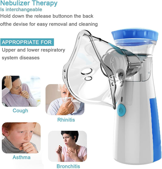 Mini Portable Silent Nebulizer Handheld Inhaler Atomizer: Medical Grade Mesh Technology for Asthma and Respiratory Care