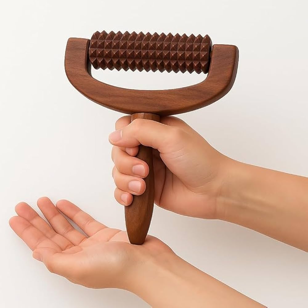 Handcrafted Wooden Scalp, Head, Neck, and Shoulder Massager – Reflexology & Acupressure Roller
