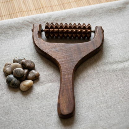 Handcrafted Wooden Scalp, Head, Neck, and Shoulder Massager – Reflexology & Acupressure Roller